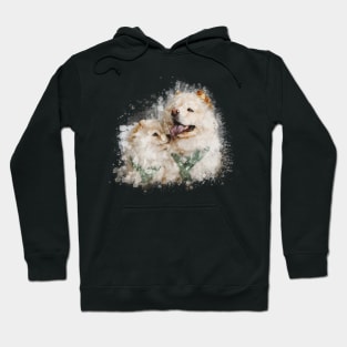 Two Dog watercolor Hoodie